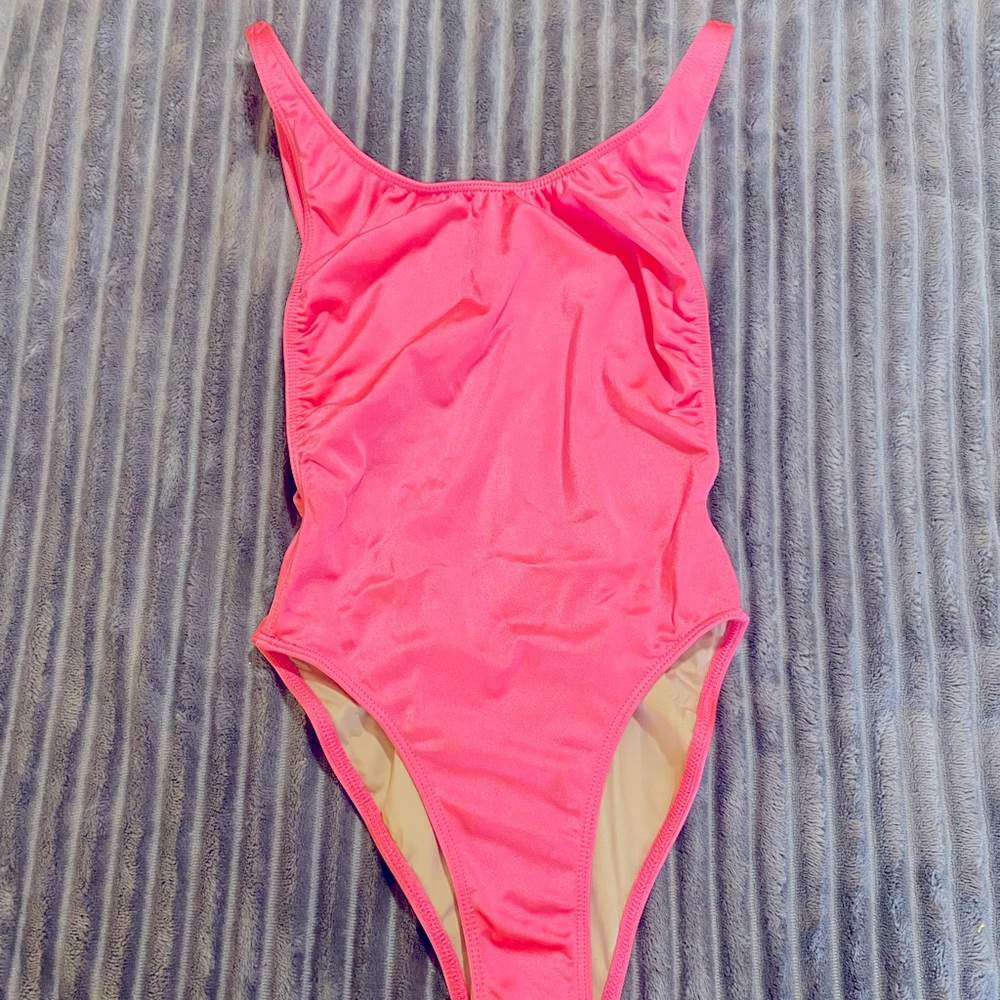 CLOSET CLEAN OUT - Urban outfitters Hot pink high cut one piece bathing suit